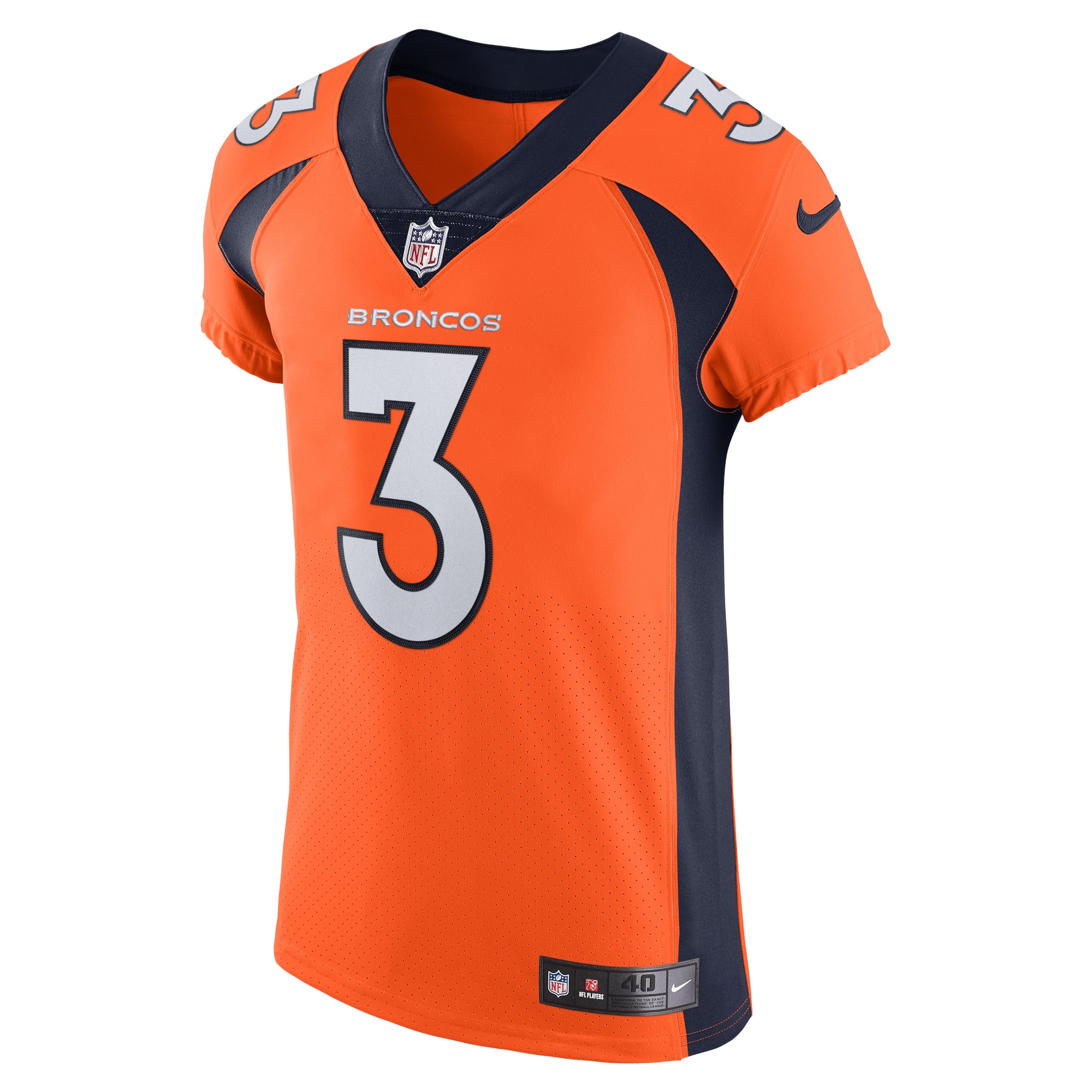 Men's Denver Broncos Russell Wilson Orange Vapor Elite Jersey