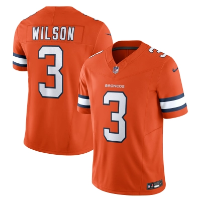 Men's Denver Broncos Russell Wilson Orange Vapor F.U.S.E. Limited Jersey 01
