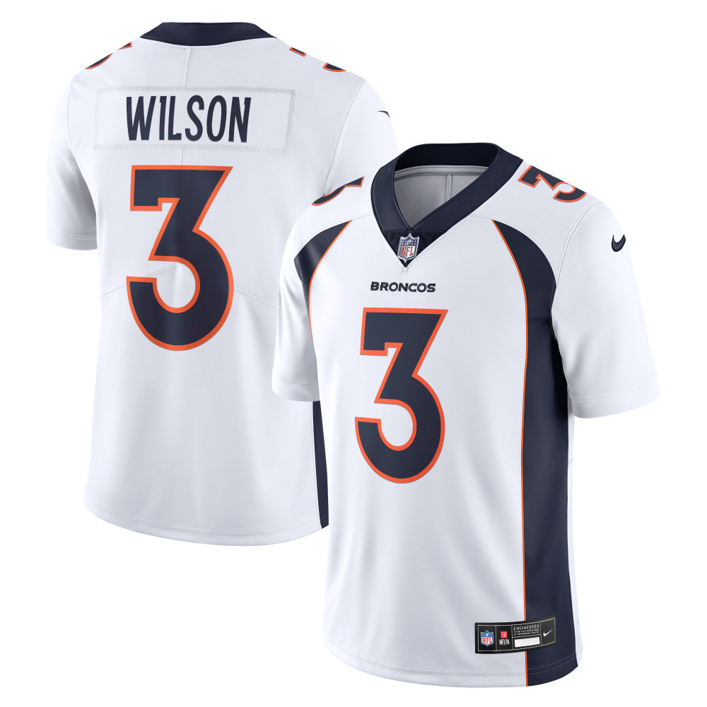 Men's Denver Broncos Russell Wilson White Vapor Untouchable Limited Jersey