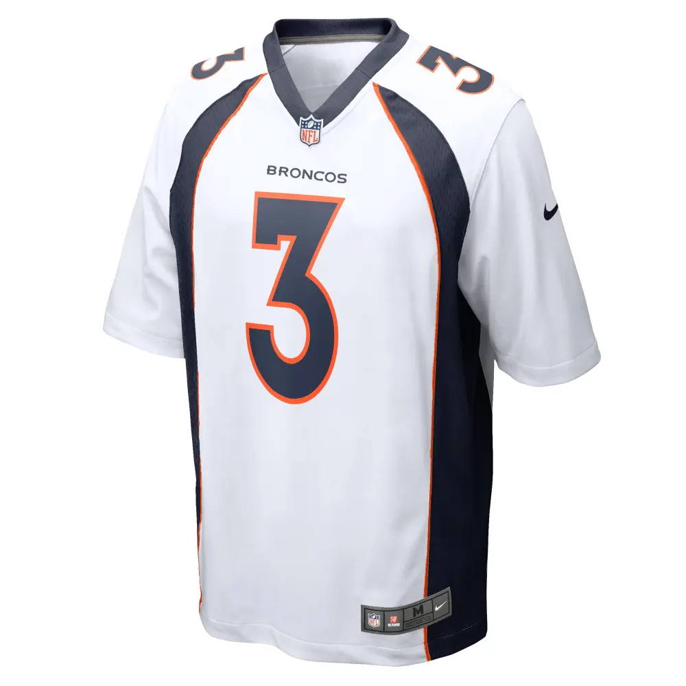 Men's Denver Broncos Russell Wilson White Game Jersey