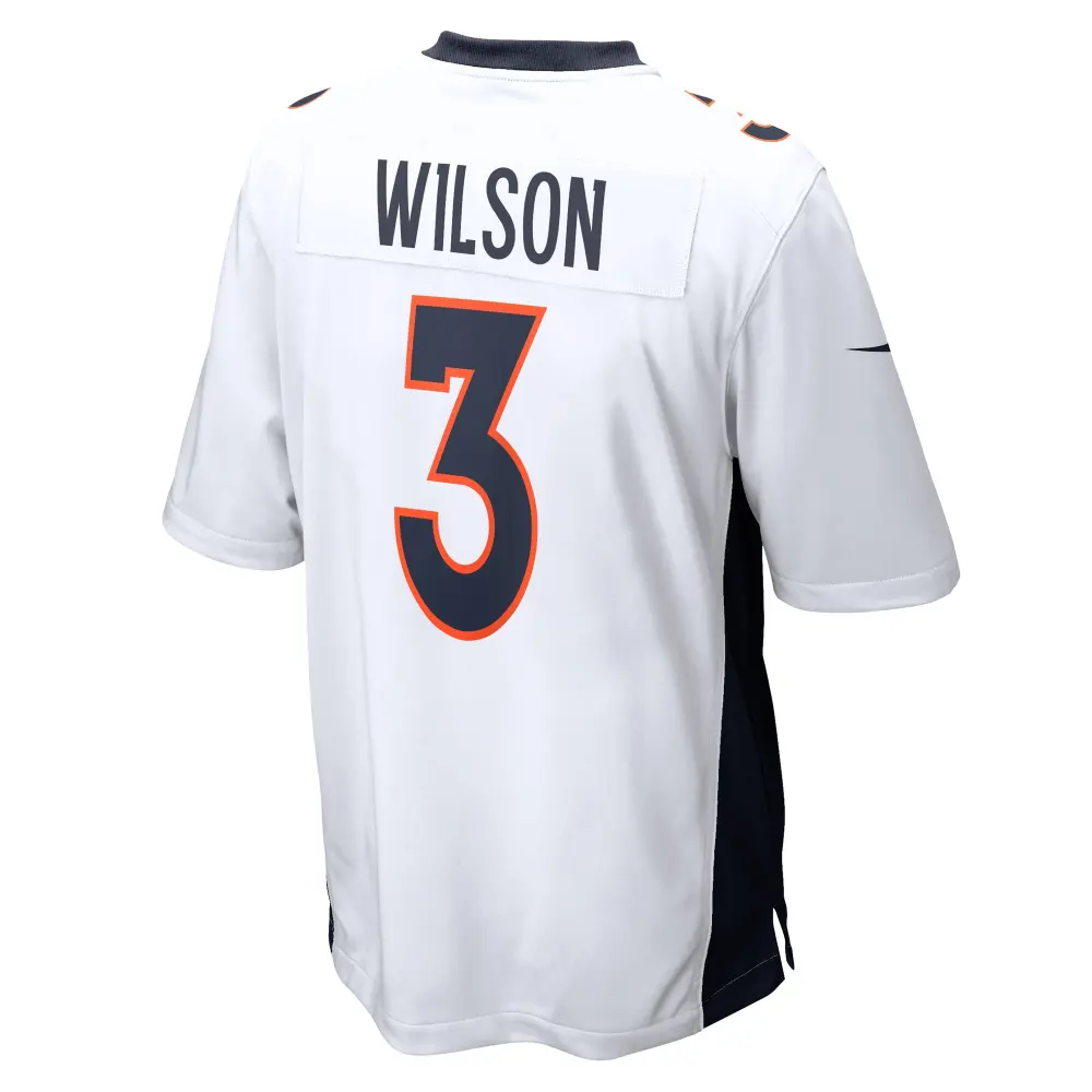 Men's Denver Broncos Russell Wilson White Game Jersey