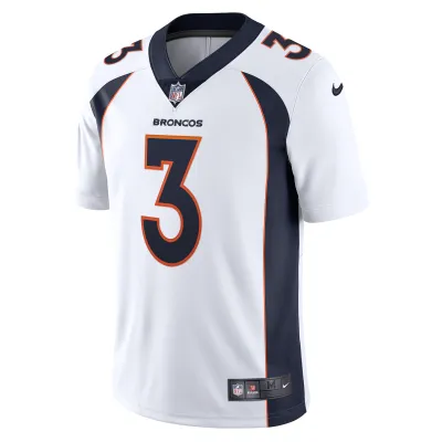 Men's Denver Broncos Russell Wilson White Team Vapor Limited Jersey 02
