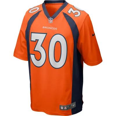 Men's Denver Broncos Terrell Davis Orange Game Retired Player Jersey 02