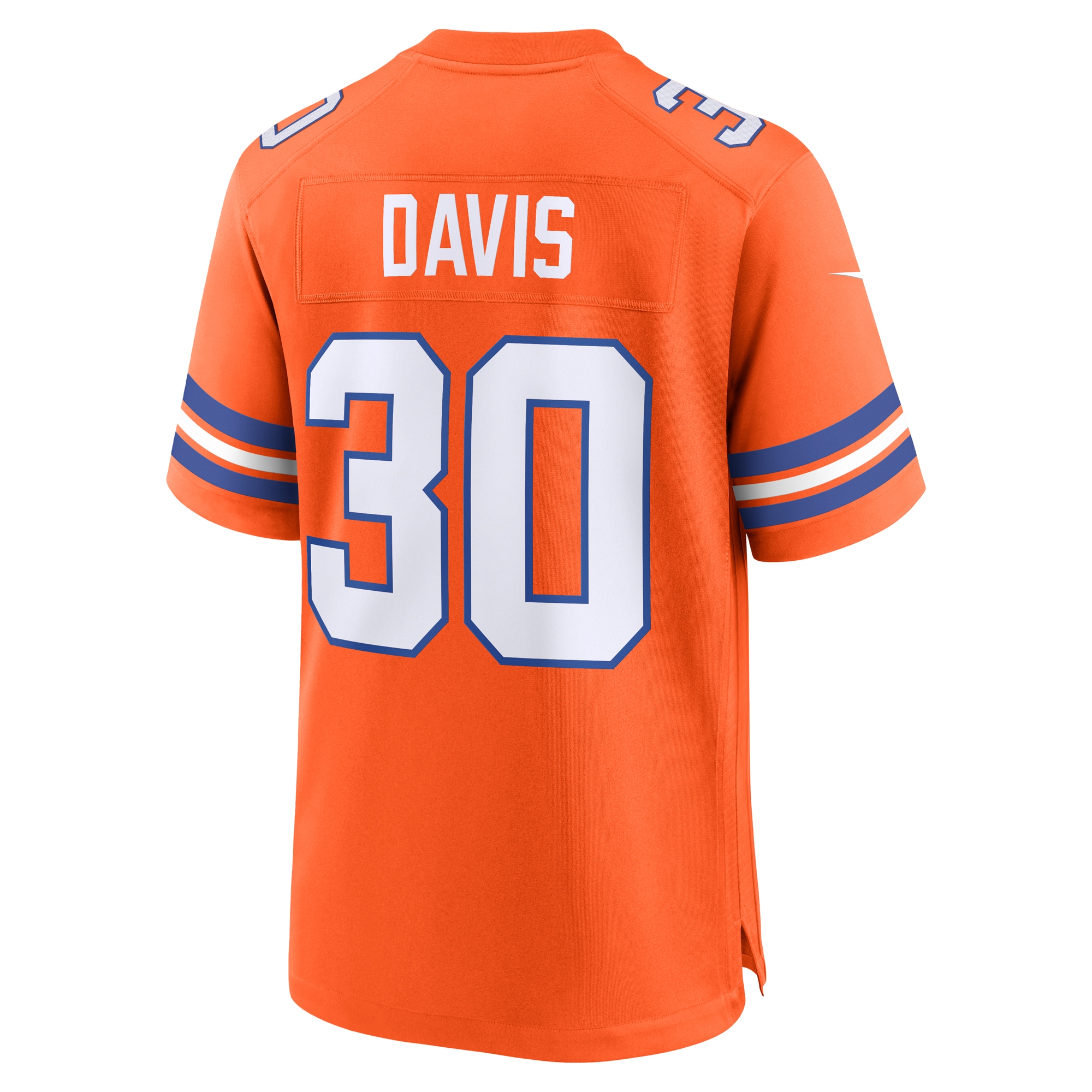 Men's Denver Broncos Terrell Davis Orange Mile High Collection 1977 Throwback Retired Player Game Jersey