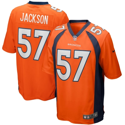Men's Denver Broncos Tom Jackson Orange Game Retired Player Jersey 01