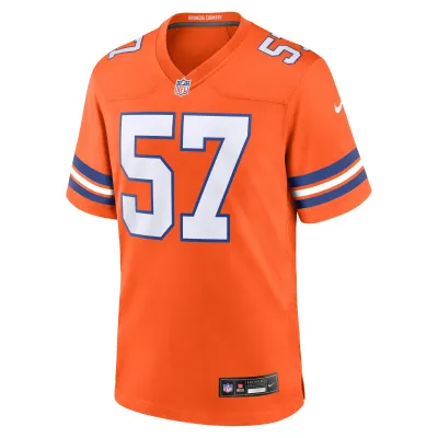 Men's Denver Broncos Tom Jackson Orange Mile High Collection 1977 Throwback Retired Player Game Jersey 02