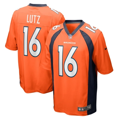 Men's Denver Broncos Wil Lutz Orange Game Jersey 01