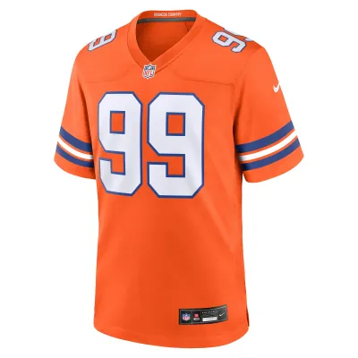 Men's Denver Broncos Zach Allen Orange Mile High Collection 1977 Throwback Player Game Jersey 02
