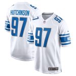 Men's Detroit Lions Aidan Hutchinson White Player Game Jersey