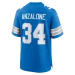 Men's Detroit Lions Alex Anzalone Blue Game Jersey