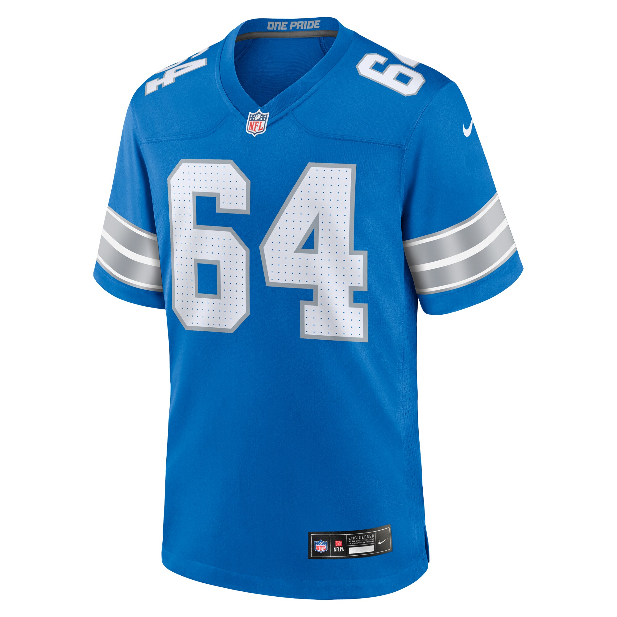 Men's Detroit Lions Bryan Hudson Blue Game Jersey
