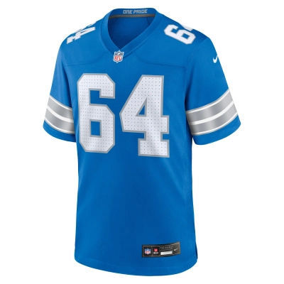 Men's Detroit Lions Bryan Hudson Blue Game Jersey 02