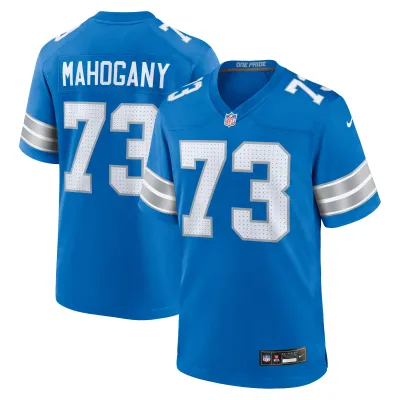 Men's Detroit Lions Christian Mahogany Blue Team Game Jersey 01