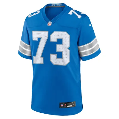 Men's Detroit Lions Christian Mahogany Blue Team Game Jersey 02