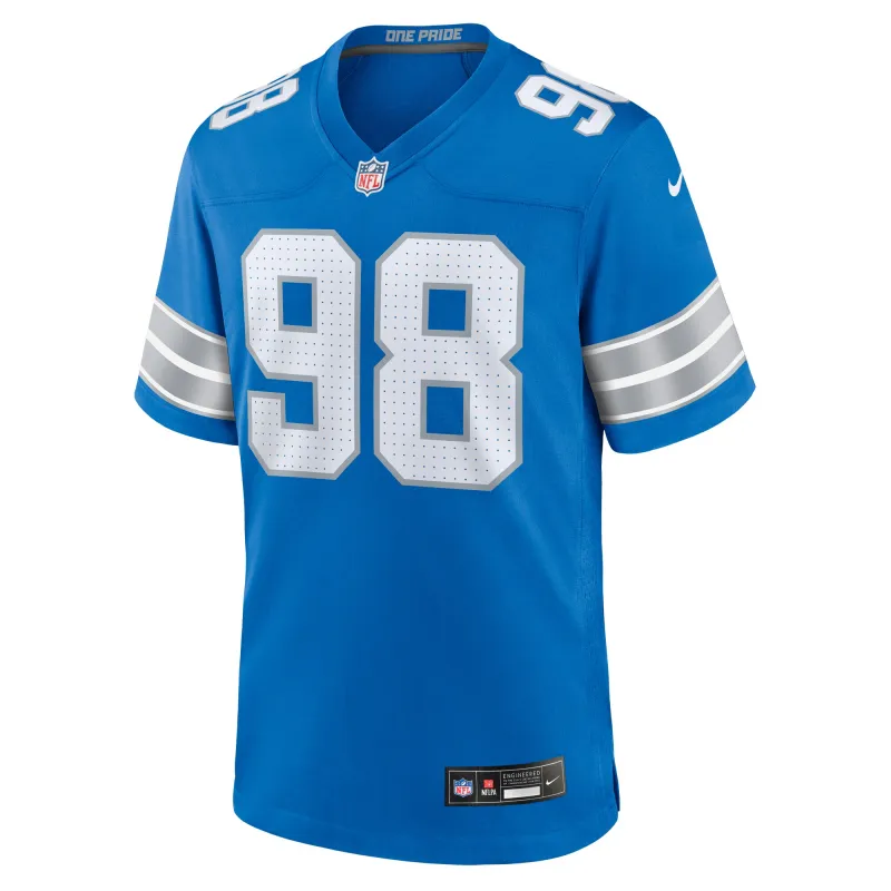 Men's Detroit Lions D.J. Reader Blue Team Game Jersey