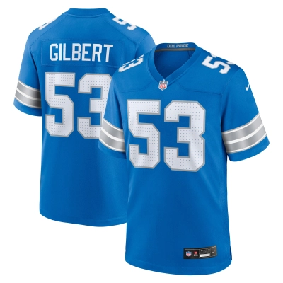 Men's Detroit Lions DaRon Gilbert Blue Game Jersey 01
