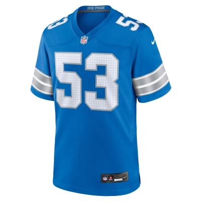 Men's Detroit Lions DaRon Gilbert Blue Game Jersey 02