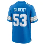 Men's Detroit Lions DaRon Gilbert Blue Game Jersey