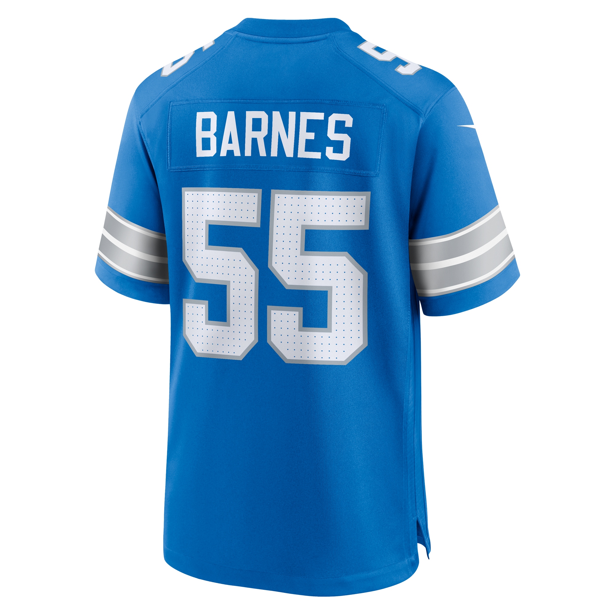 Men's Detroit Lions Derrick Barnes Blue Team Game Jersey