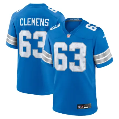 Men's Detroit Lions Duke Clemens Blue Game Jersey 01