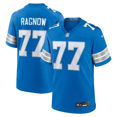 Men's Detroit Lions Frank Ragnow Blue Team Game Jersey 01