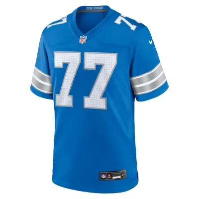 Men's Detroit Lions Frank Ragnow Blue Team Game Jersey 02