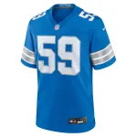Men's Detroit Lions Giovanni Manu Blue Team Game Jersey