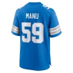 Men's Detroit Lions Giovanni Manu Blue Team Game Jersey