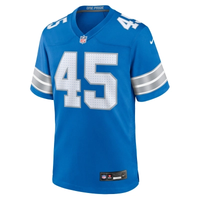 Men's Detroit Lions Isaac Ukwu Blue Game Jersey 02