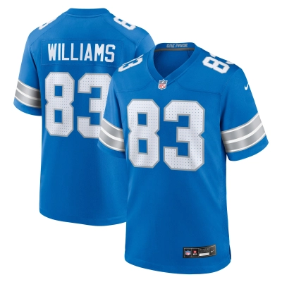 Men's Detroit Lions Isaiah Williams Blue Game Jersey 01