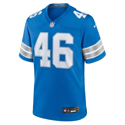 Men's Detroit Lions Jack Campbell Blue Game Jersey 02