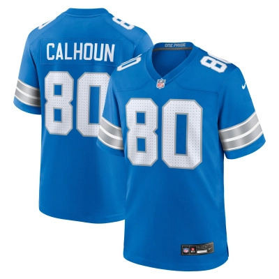 Men's Detroit Lions Jalon Calhoun Blue Game Jersey 01