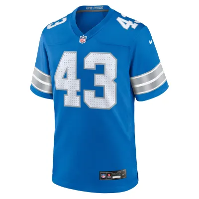 Men's Detroit Lions James Turner Blue Game Jersey 02