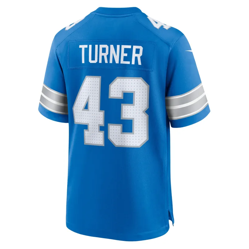 Men's Detroit Lions James Turner Blue Game Jersey