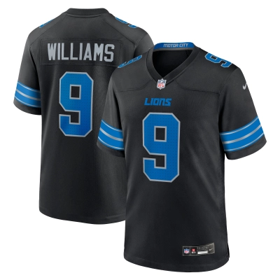Men's Detroit Lions Jameson Williams Black 2nd Alternate Game Jersey 01
