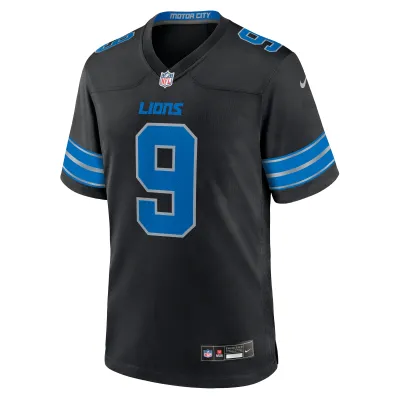 Men's Detroit Lions Jameson Williams Black 2nd Alternate Game Jersey 02