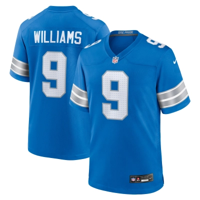 Men's Detroit Lions Jameson Williams Blue Game Jersey 01