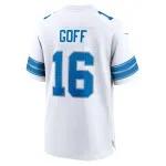 Men's Detroit Lions Jared Goff White Game Jersey