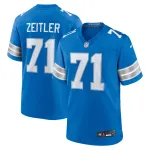 Men's Detroit Lions Kevin Zeitler Blue Game Jersey