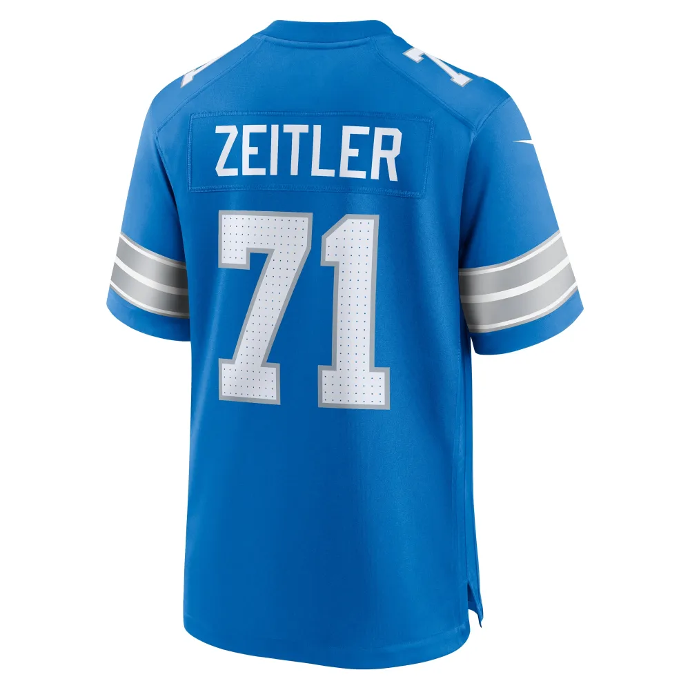 Men's Detroit Lions Kevin Zeitler Blue Game Jersey
