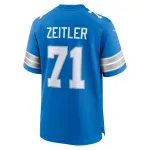 Men's Detroit Lions Kevin Zeitler Blue Game Jersey
