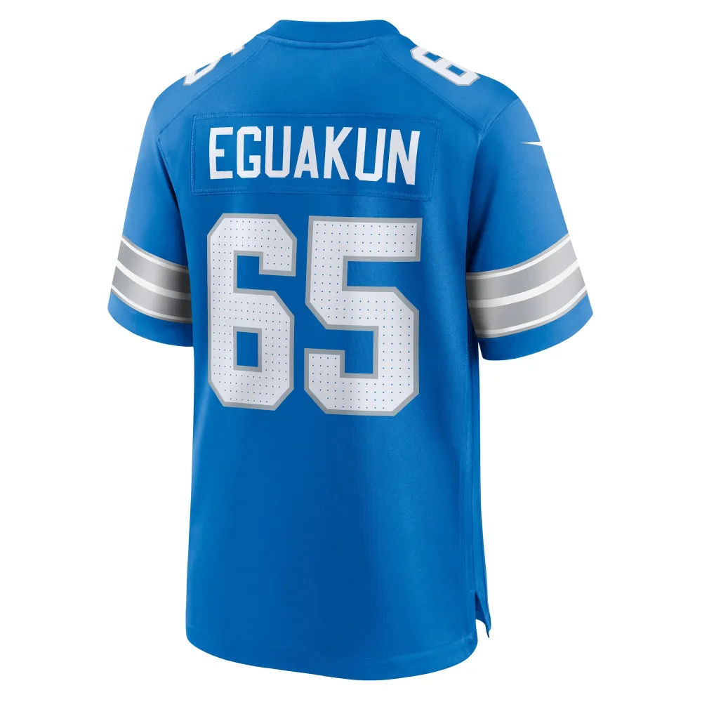 Men's Detroit Lions Kingsley Eguakun Blue Game Jersey