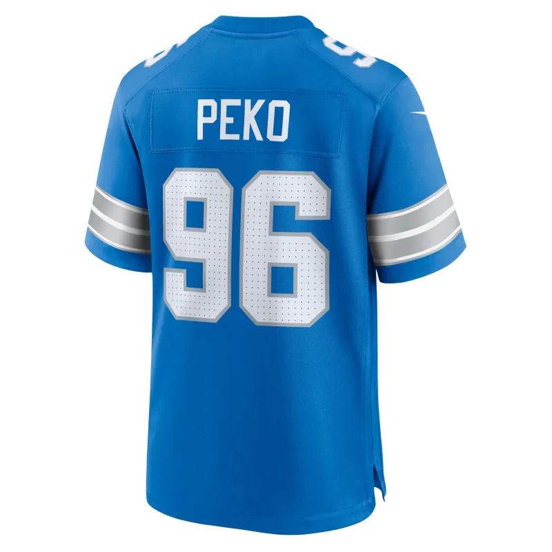 Men's Detroit Lions Kyle Peko Blue Game Jersey