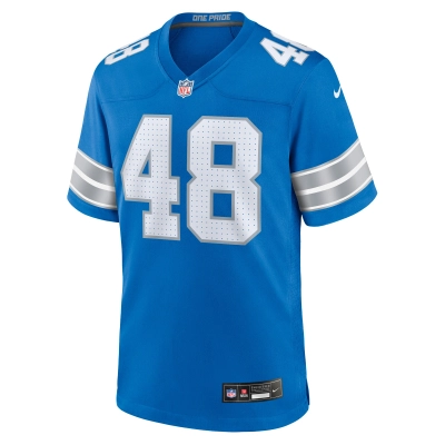 Men's Detroit Lions Loren Strickland Blue Game Jersey 02