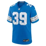 Men's Detroit Lions Morice Norris Blue Game Jersey