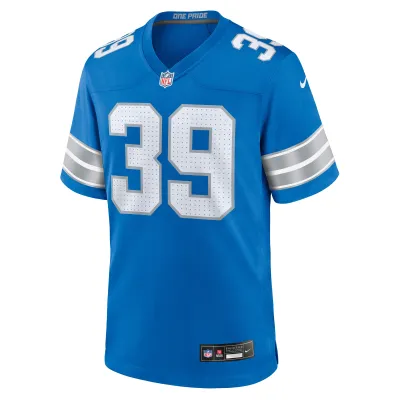 Men's Detroit Lions Morice Norris Blue Game Jersey 02