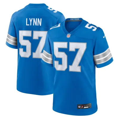 Men's Detroit Lions Nate Lynn Blue Game Jersey 01