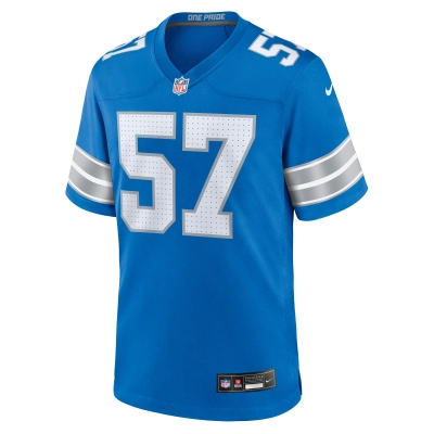 Men's Detroit Lions Nate Lynn Blue Game Jersey 02