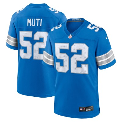 Men's Detroit Lions Netane Muti Blue Game Jersey 01