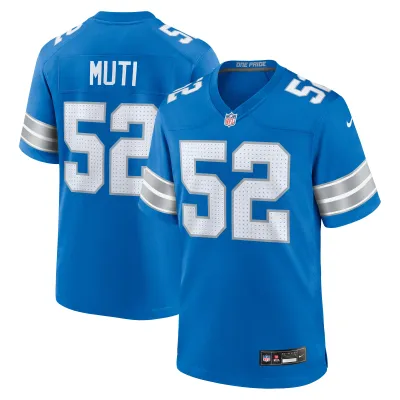 Men's Detroit Lions Netane Muti Blue Game Jersey 01